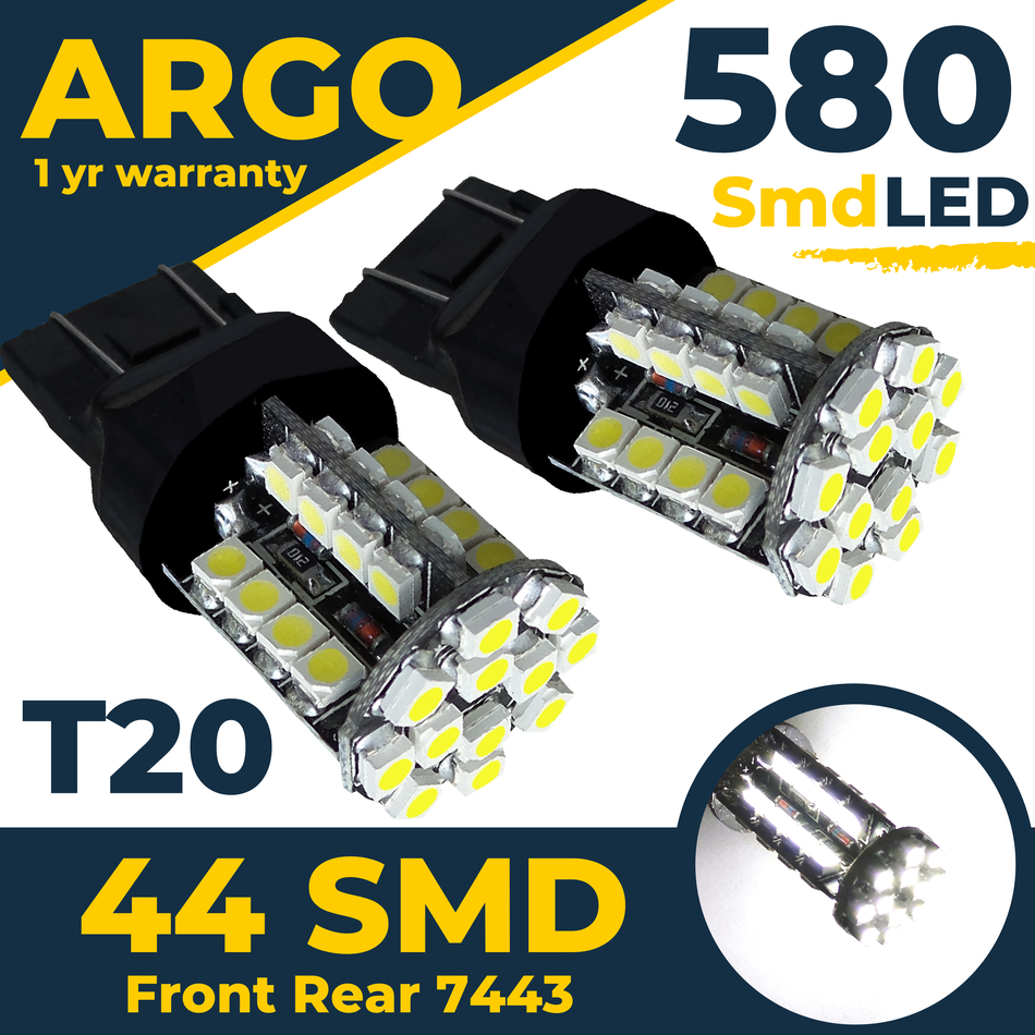 Fiat 500 Daytime Running Lights Bulbs Led Xenon White 7443 W21/5w 2007